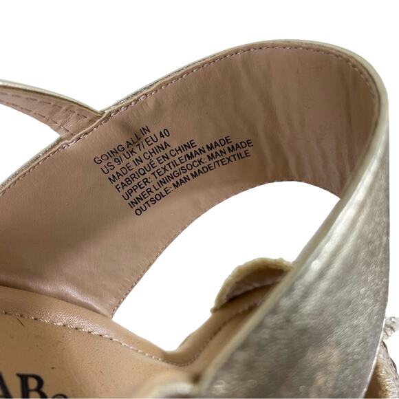 JustFab Gold Aztec Design Fringe Espadrille Ankle Strap Sandals Size 9 - Picture 5 of 6